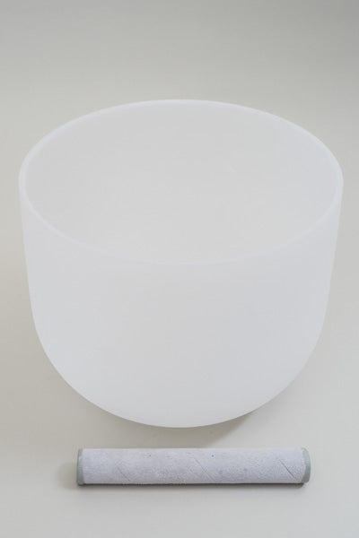 Klangschale Kristallquarz mit Klöppel 28cm