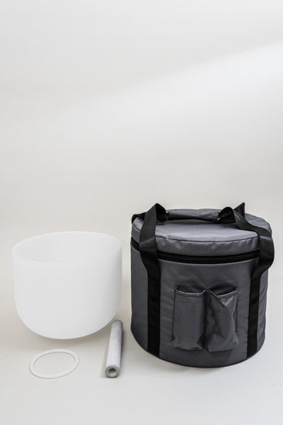 Klangschale Kristallquarz mit Klöppel 28cm