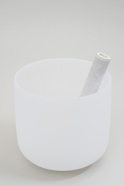 Klangschale Kristallquarz mit Klöppel 18cm