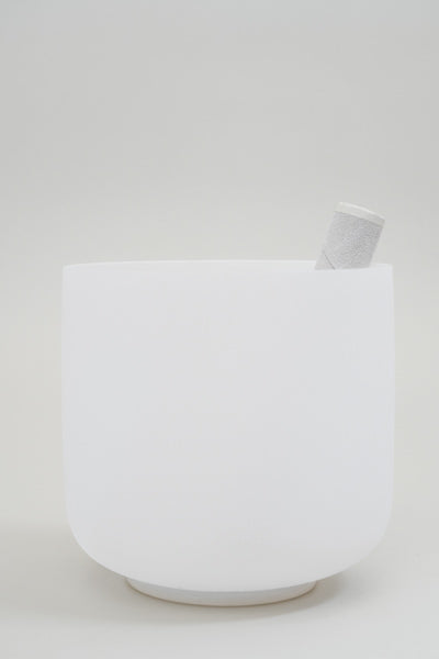 Klangschale Kristallquarz mit Klöppel 18cm
