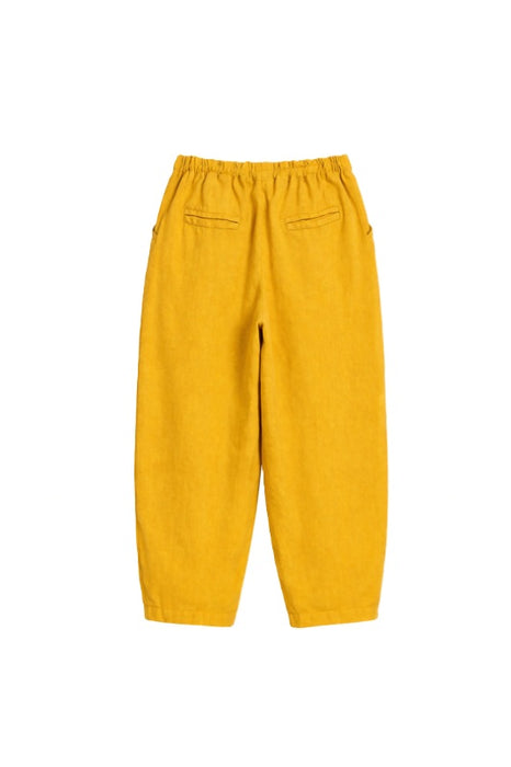 Pantalon en lin jaune moutarde - Taille unique