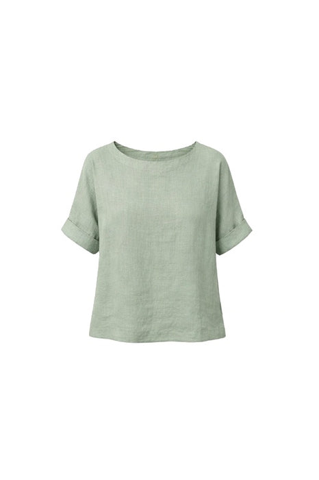 Haut en lin kaki - Taille unique