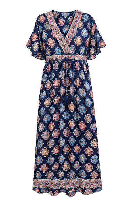 Kleid Poly-Silk blau/rosa/hellblau - One Size