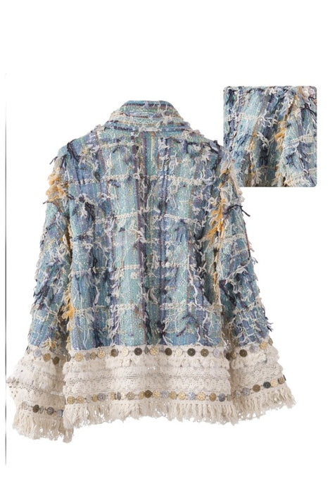 Jacke Baumwolle hellblau/beige/gelb - One Size