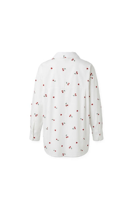 Bluse langarm Baumwolle Kirschen - One Size
