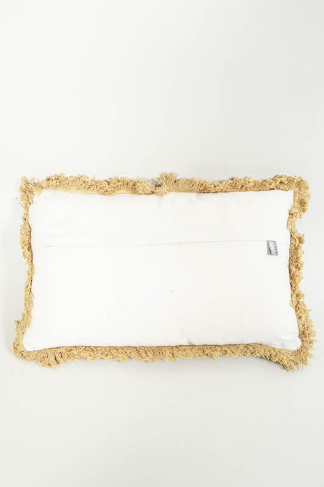 Coussin décoratif en velours de coton gris argenté avec broderies florales bleues/vertes/blanches/jaunes 30x50cm