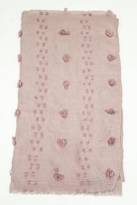 Baumwollschal taupe/rosa 80x180cm
