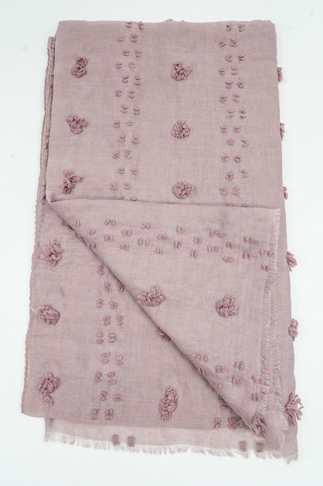 Baumwollschal taupe/rosa 80x180cm