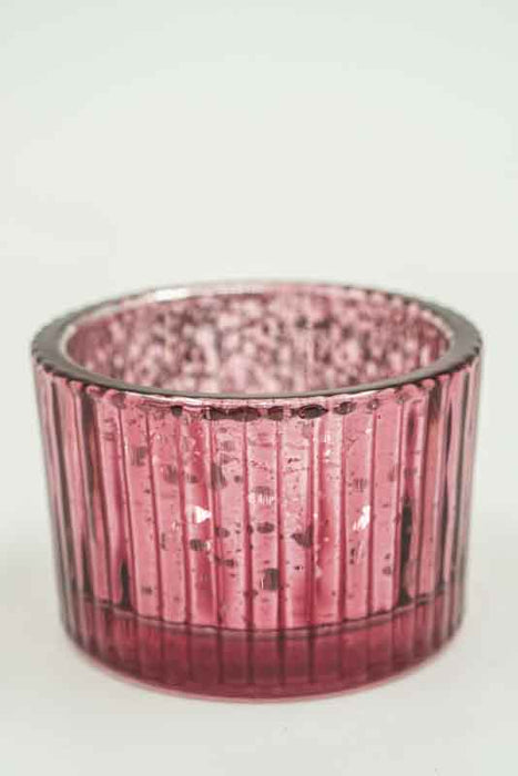 Windlicht Glas hellrot 5.5x5.5x3.5cm