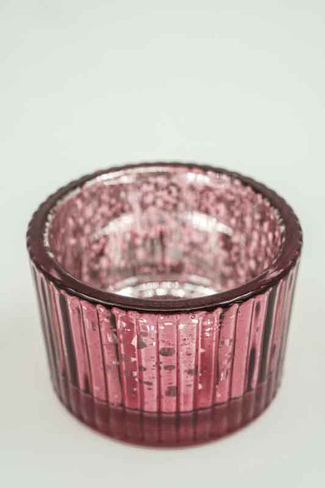 Windlicht Glas hellrot 5.5x5.5x3.5cm