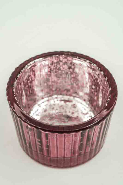 Windlicht Glas hellrot 5.5x5.5x3.5cm