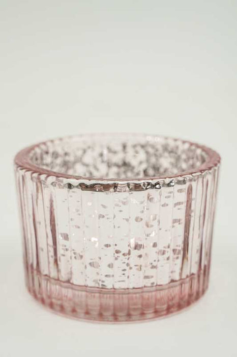 Windlicht Glas hellrosa 5.5x5.5x3.5cm