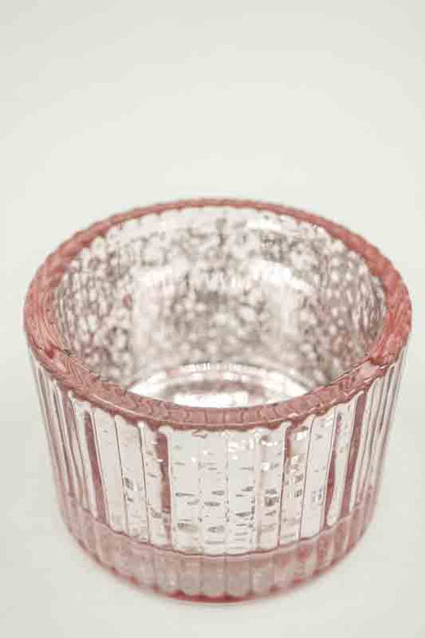 Windlicht Glas hellrosa 5.5x5.5x3.5cm