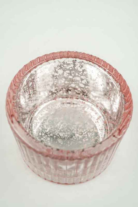 Windlicht Glas hellrosa 5.5x5.5x3.5cm