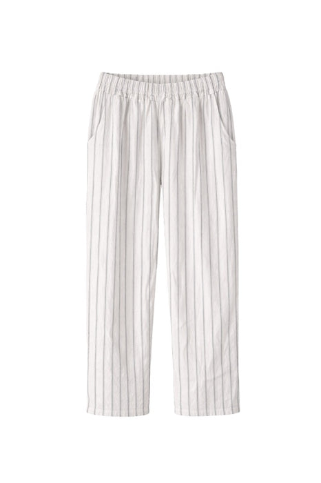 Linen trousers white with black stripes - One Size