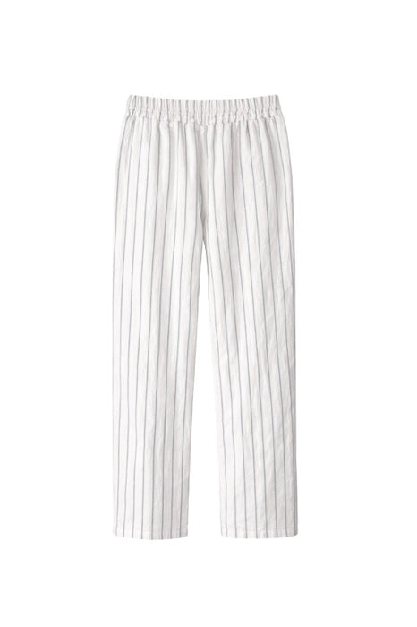 Linen trousers white with black stripes - One Size