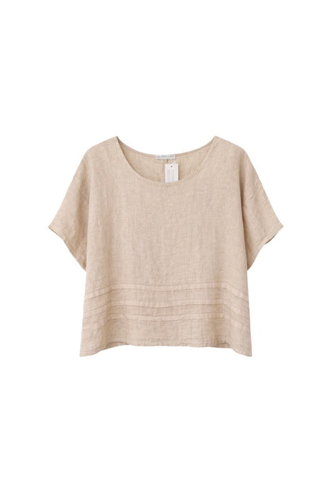 Loose Linen Top Taupe - One Size