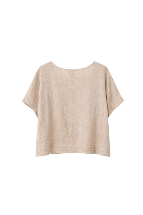 Loose Linen Top Taupe - One Size