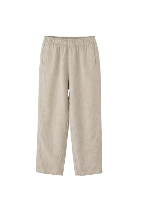 Linen trousers with elasticated waist taupe - One Size