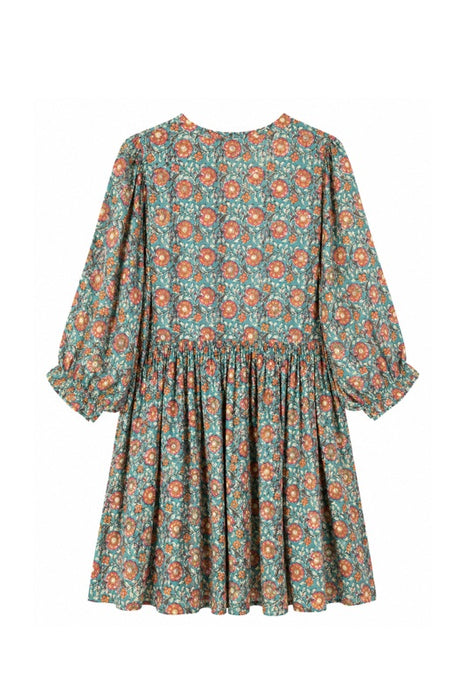 Dress long sleeve short cotton olive/green/orange/multicolor - One Size