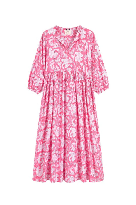 Dress long cotton pink/beige/multicolor - One Size