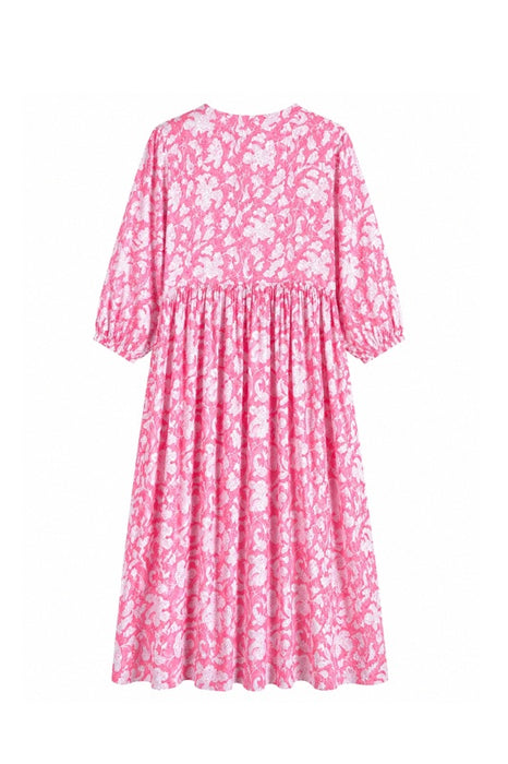 Dress long cotton pink/beige/multicolor - One Size