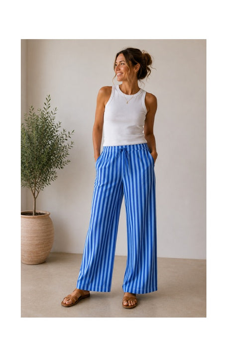 Hose Baumwolle hellblau/dunkelblau - One Size