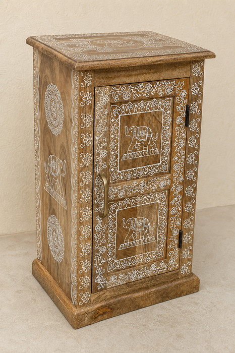 Nachttisch Mangoholz 1 Türe 37.5x32.5x60cm