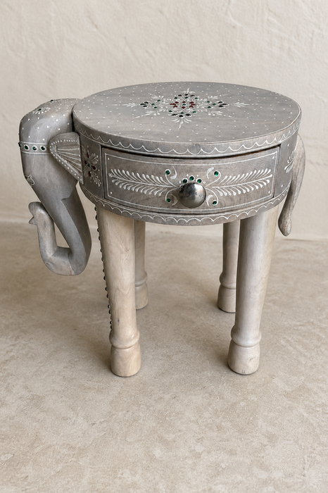 Beistelltisch Elephant Mangoholz bemalt 40x30x38.75cm