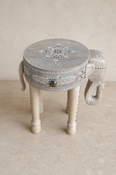 Beistelltisch Elephant Mangoholz bemalt 40x30x38.75cm