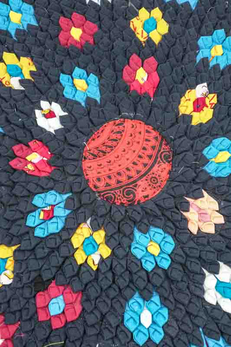 Carpet round bamboo assorted 50 cm
