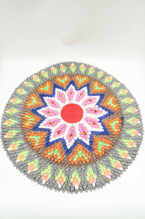Bamboo round rug assorted 60 cm