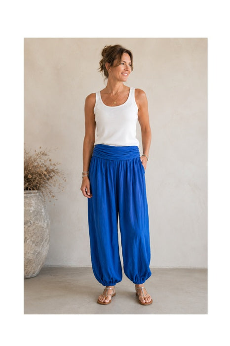 IMAGE_MANQUANT_ENCORE_Pantalon Sarouel Viscose bleu roi - Taille Unique