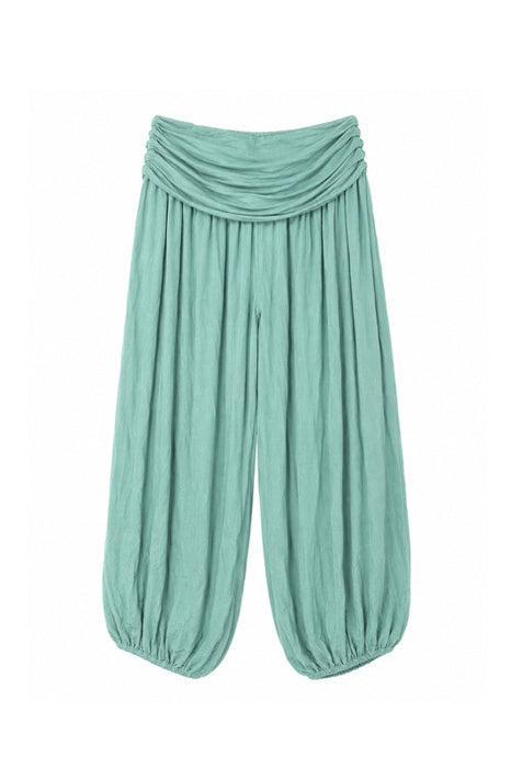 Pantalon sarouel viscose sauge - Taille unique