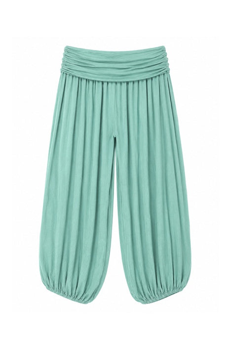 Pantalon sarouel viscose sauge - Taille unique