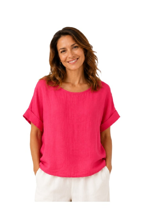 Leinentop fuchsia - One Size