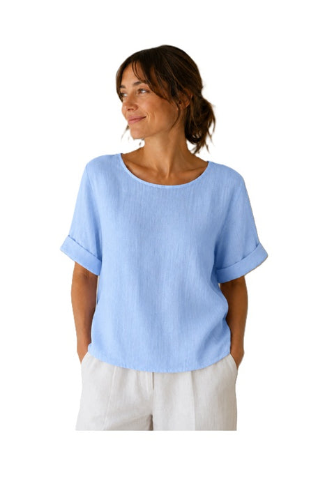 Leinentop hellblau - One Size