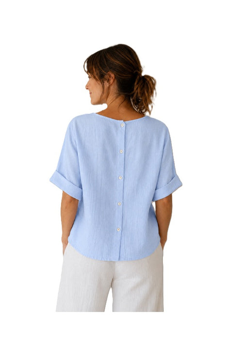 Leinentop hellblau - One Size