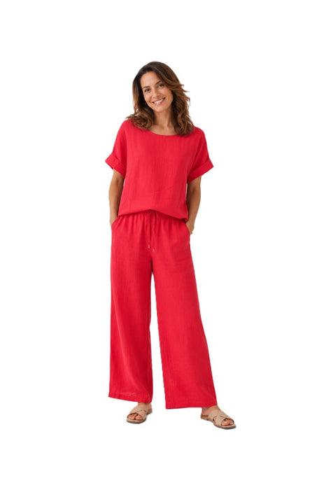 Leinenhose rot - One Size