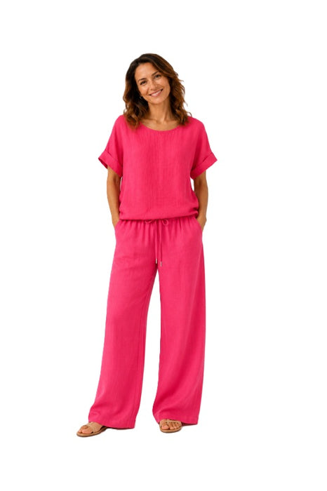 Leinenhose fuchsia - One Size