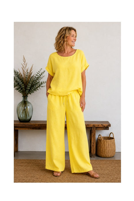 Leinenhose zitronengelb - One Size
