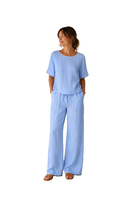 Leinenhose hellblau - One Size