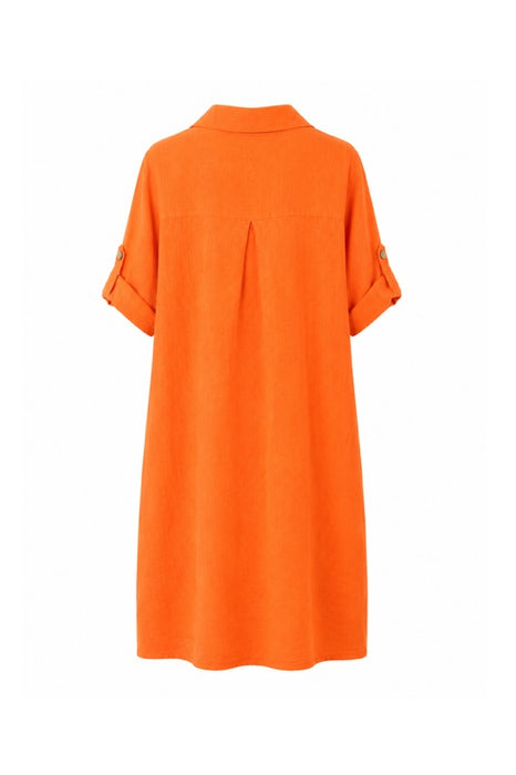 Leinenkleid 3/4 Ärmel orange - One Size