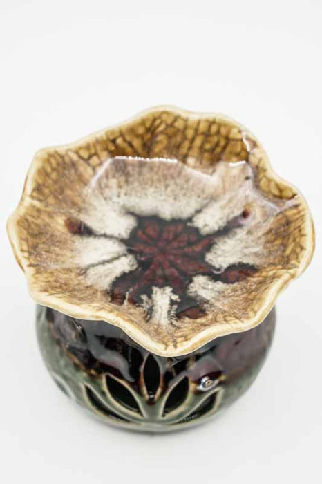 Ceramic Burner for Charcoal Tablets Lotus Flower medium