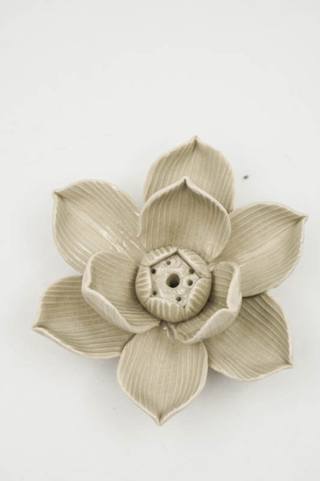 Incense Holder Ceramic Lotus Flower Medium