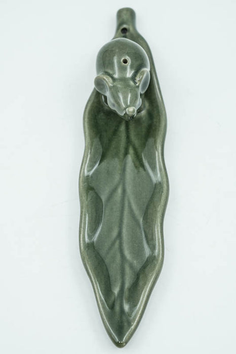 Incense Holder Ceramic Elephant on Leaf