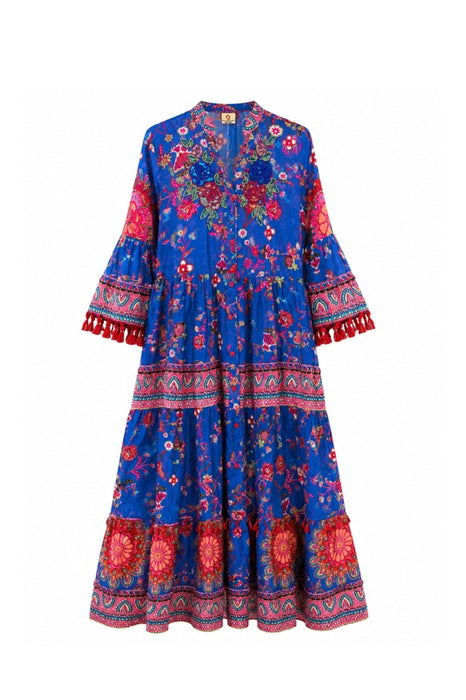 Dress cotton long blue/red/multicolor - One Size
