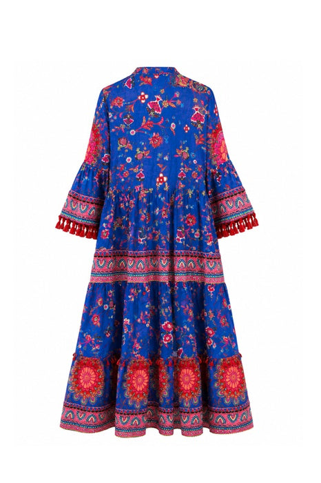 Dress cotton long blue/red/multicolor - One Size