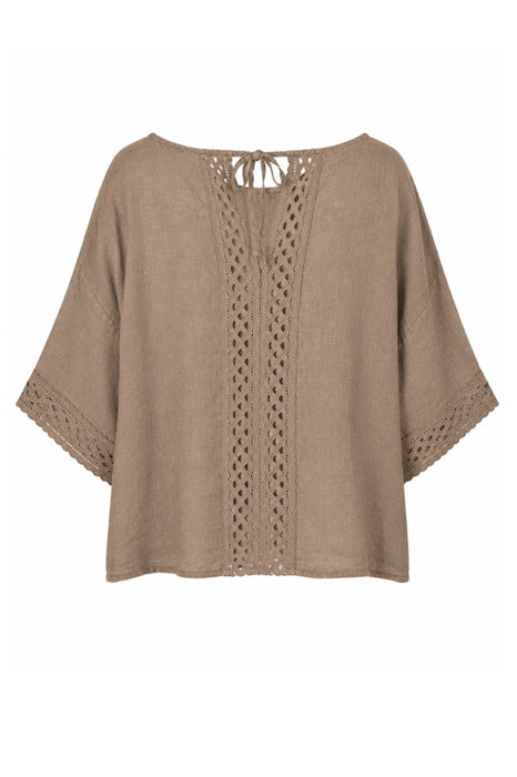 Linen top wide camel - One Size