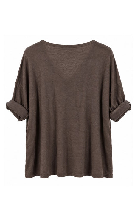 Cardigan viscose/polyester/nylon brown - One Size